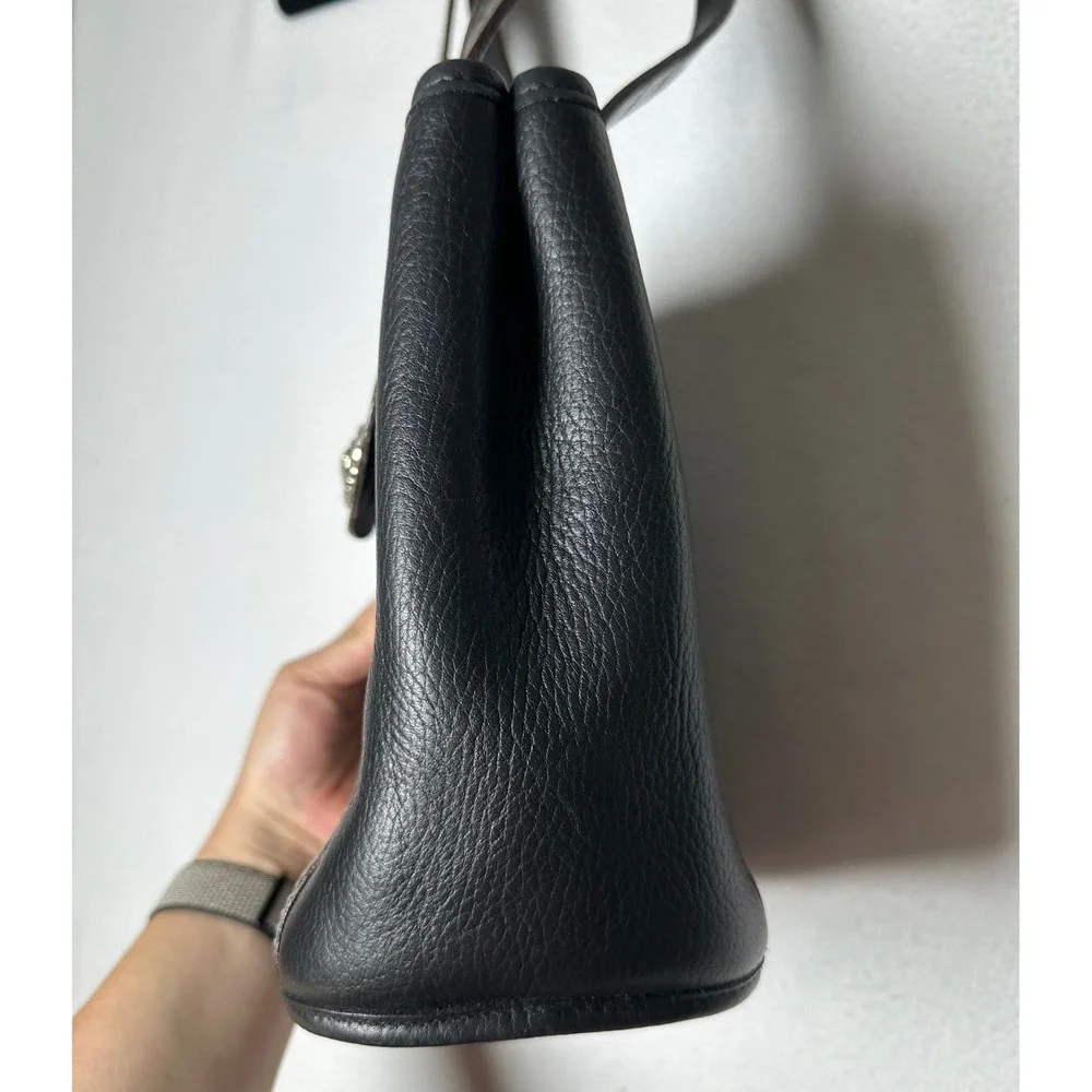 Brighton A120796 Black Brown Croc Embossed Leather Shoulder Bag Purse